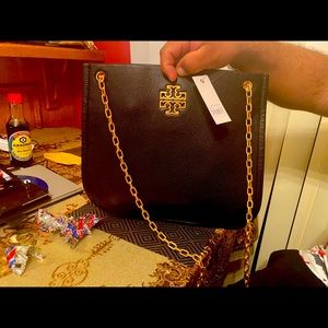 TORY BURCH BLACK CROSSBODY (NEW) PEBBLE LEATHER